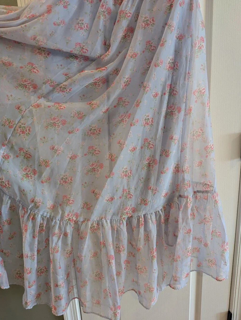 Abercrombie & Fitch Emerson Drama Maxi Dress Off-The-Shoulder Floral Ruffle LP